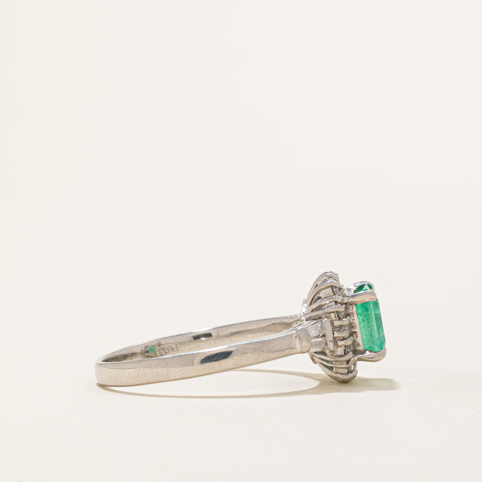 1.00ct Emerald & Diamond Halo Engagement Ring | 0.40ctw | Size 10 | Wedding Proposal, Anniversary Gift, Bridal Jewelry for Her