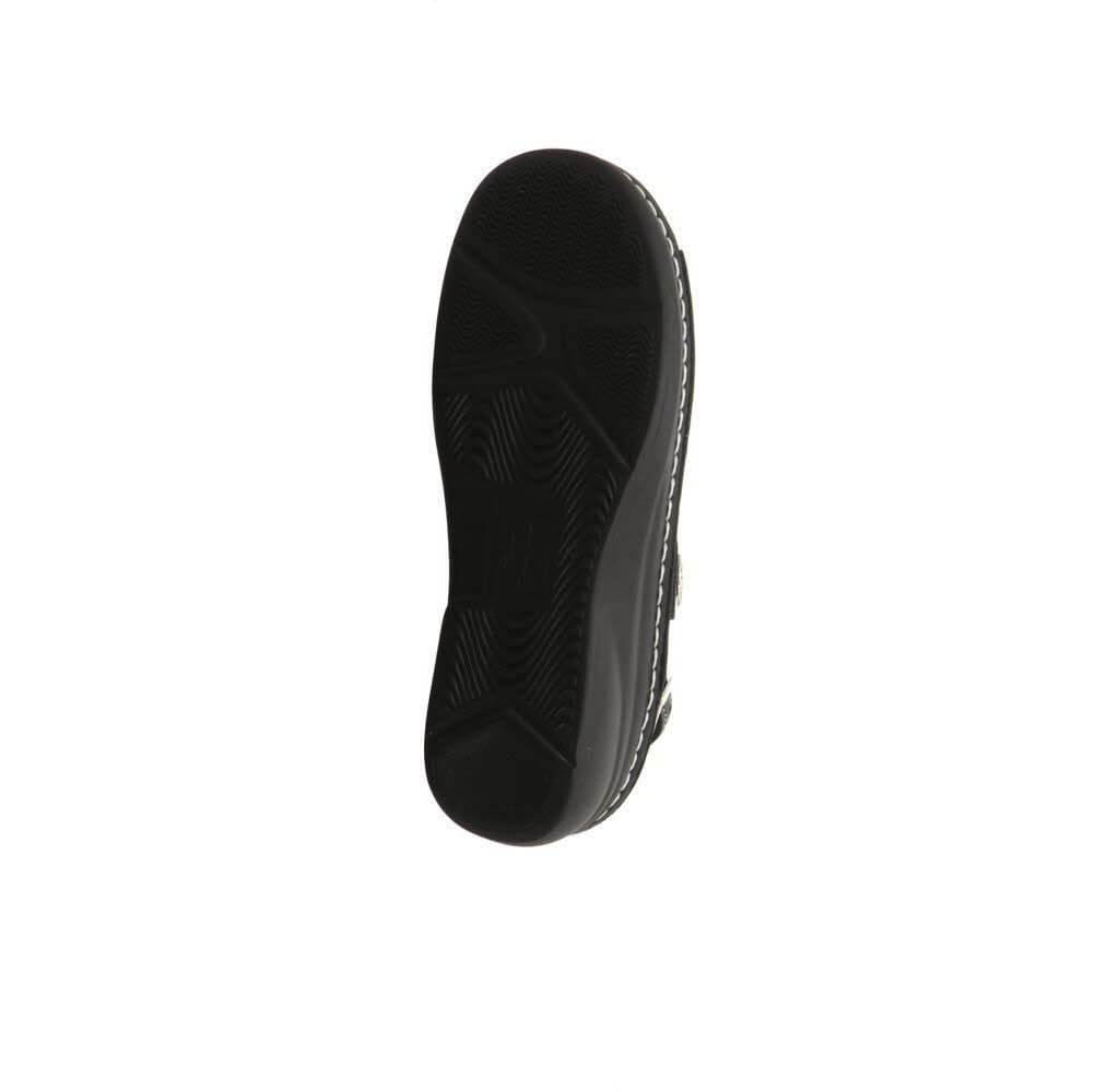 Finn Comfort Barbuda Women's Dressy Casual Flat Sandals - Black & White Comfortable Walking Shoes for Work, Travel & Summer Outfits