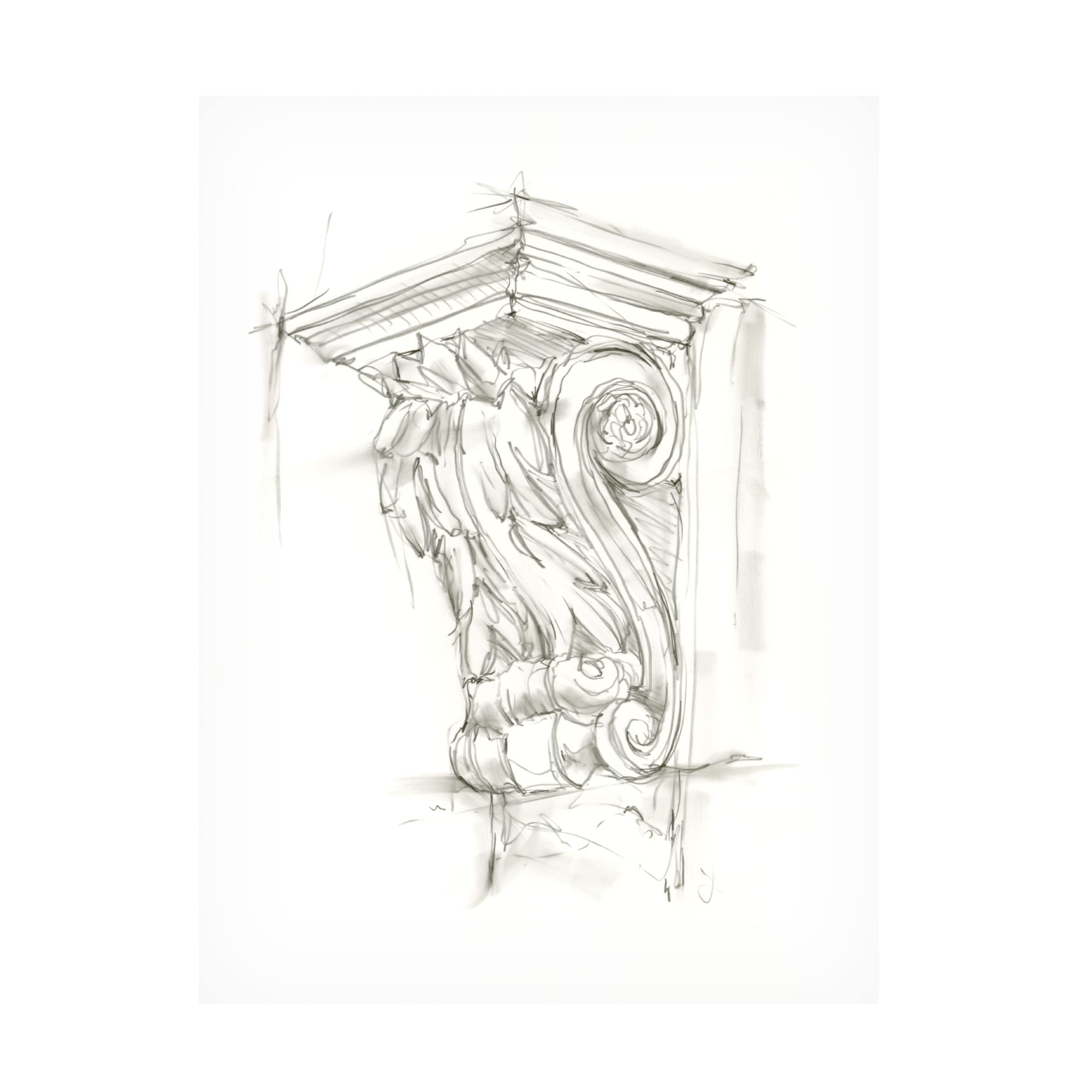 Trademark Fine Art 'Corbel Sketch IV' Canvas Wall Art by Ethan Harper - Modern Abstract Painting for Living Room, Bedroom & Office Decor
