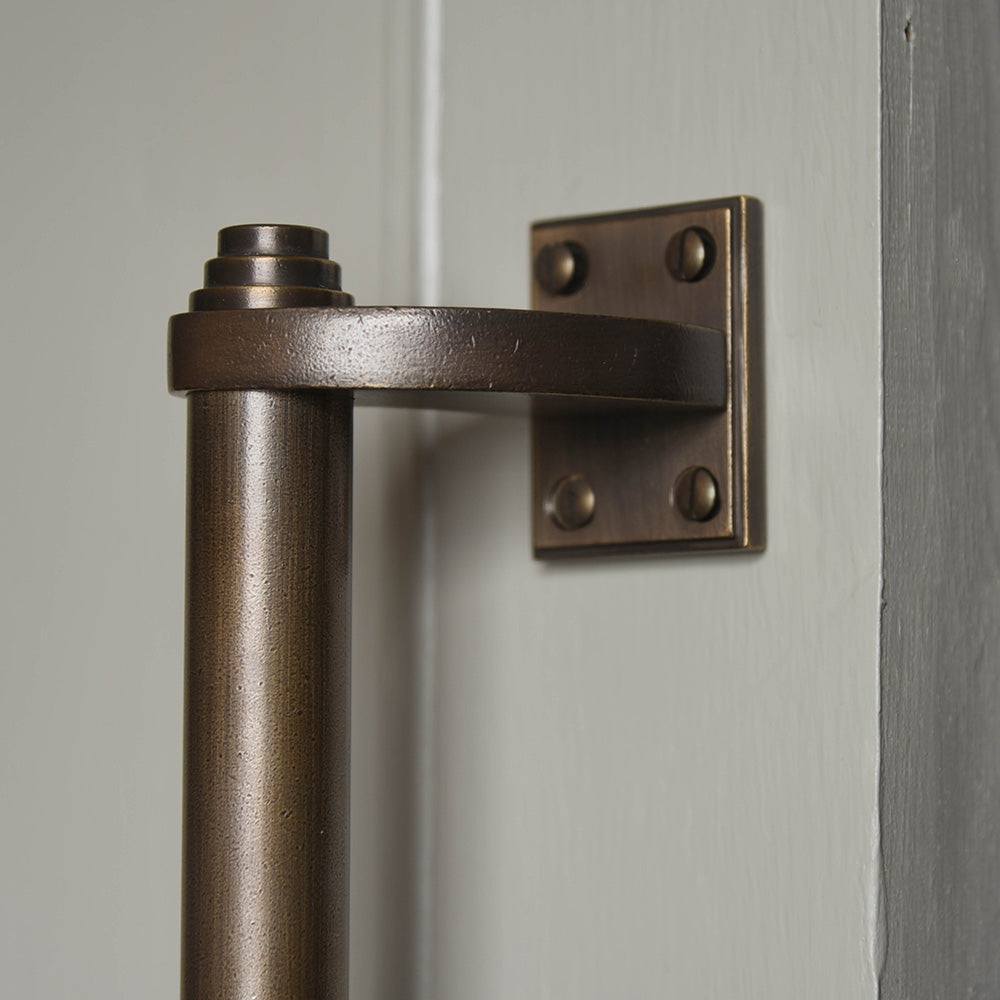 Vintage Distressed Antique Brass Bonython Door Pull Handle - Classic Cabinet & Drawer Hardware for Rustic Farmhouse Decor