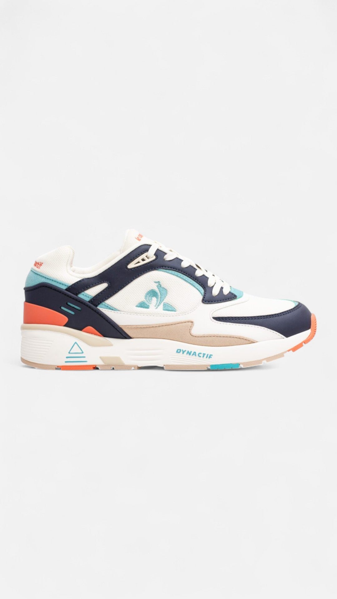 Le Coq Sportif R1100 Pop White & Sky Blue Running Shoes - Lightweight Comfort for Jogging, Gym & Casual Wear