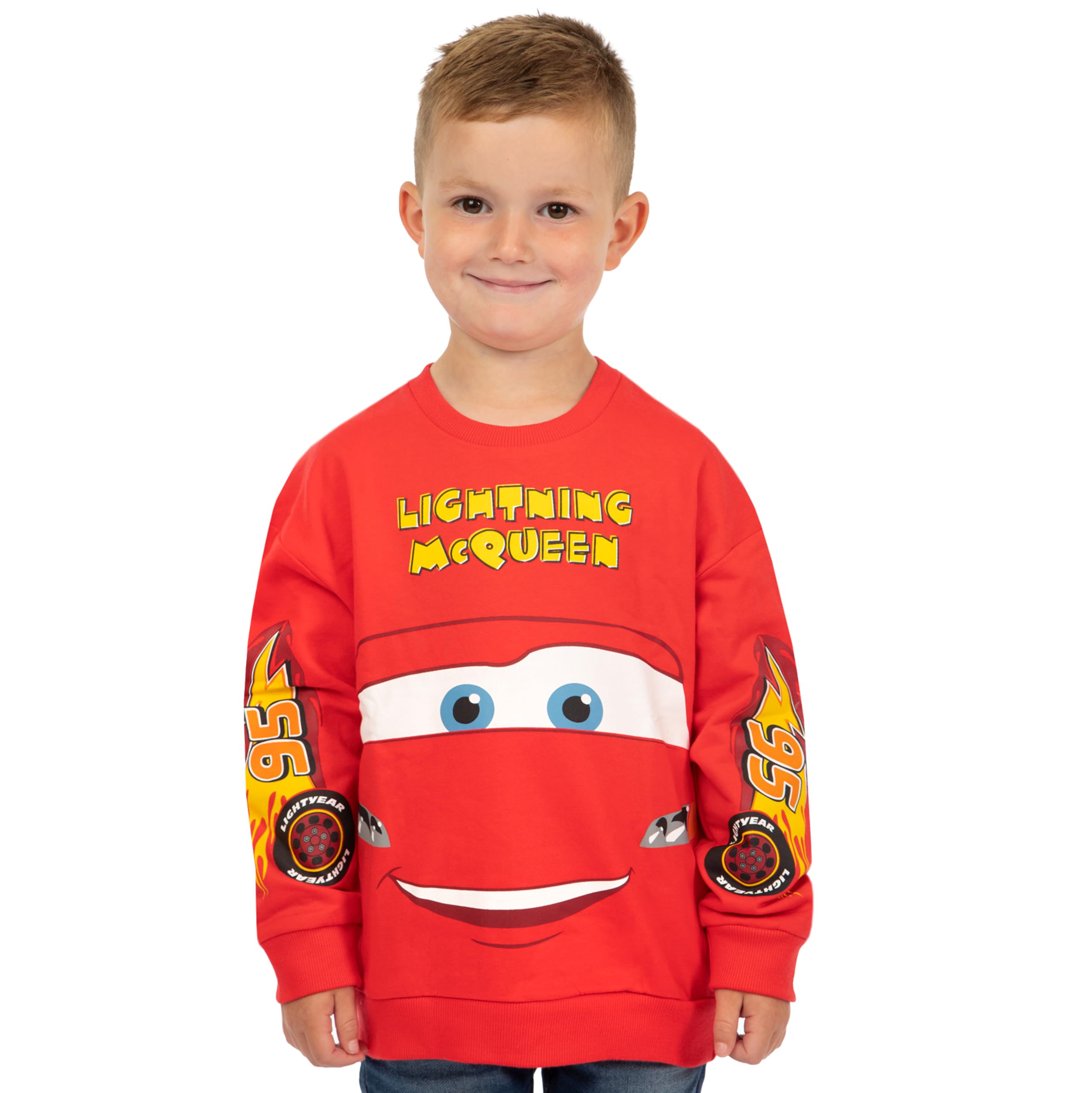 Disney Cars Lightning McQueen Boys' Sweater - Cute Cartoon Character Pullover for Kids (Sizes 2T-8) - Perfect for Birthday Gifts, Christmas & Daily Wear