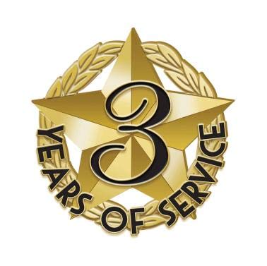3-Year Service Gold Star Lapel Pin - Crown Awards for Recognition & Milestones