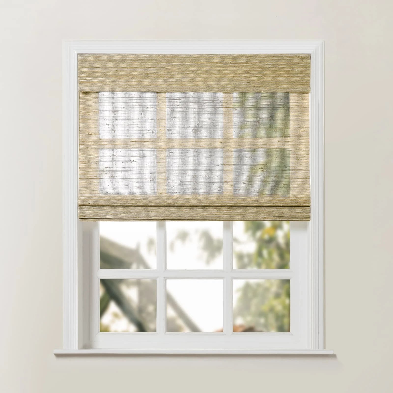 Rae Natural Ramie Jute Woven Wood Window Shades - Series D | Eco-Friendly Bamboo Blinds for Living Room, Bedroom & Office Privacy