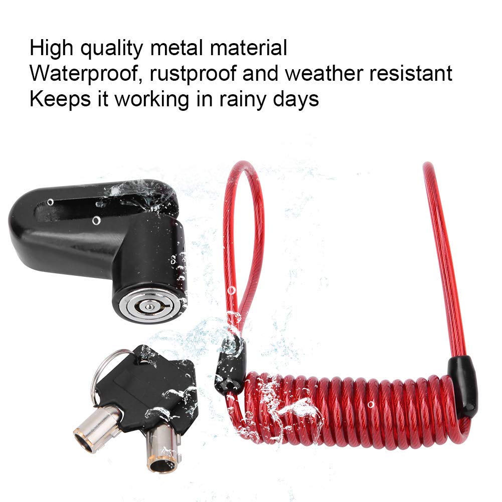 **Keenso Anti-Theft Scooter Disc Brake Lock with Reminder Cable - Black, Compatible with M365 Electric Scooter - Secure Parking for Commuting & Urban Travel**