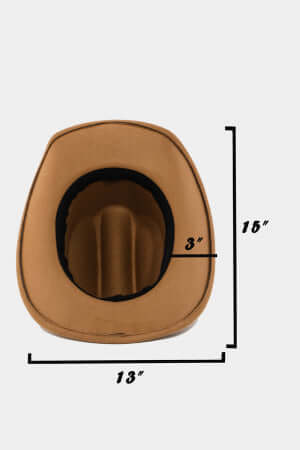 Western Cowboy Hat with Tan Oval Coin Belt - Stylish Accessory for Rodeo, Country Music Festivals & Outdoor Adventures