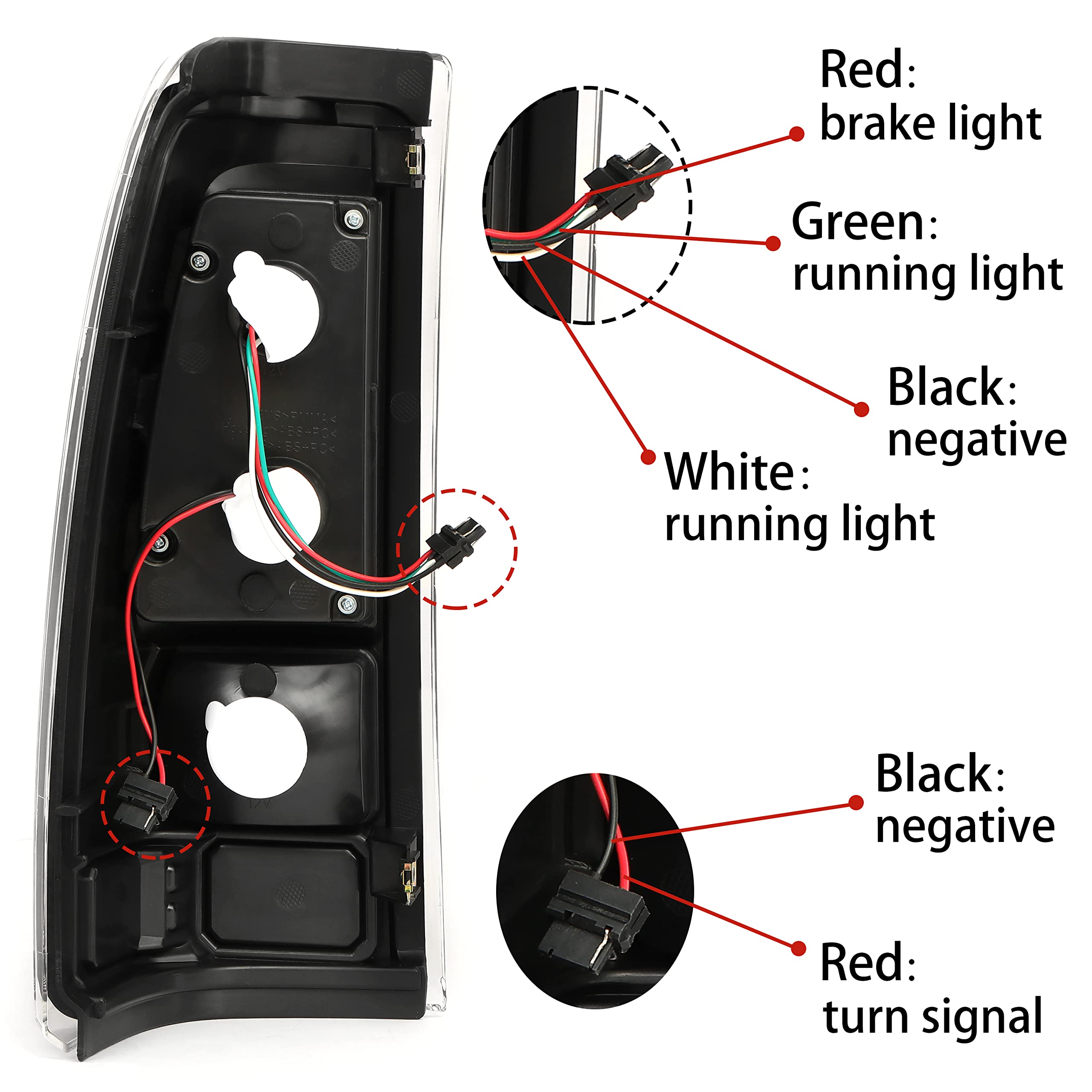 Kojem LED Tail Lights for 1999-2006 Chevy Silverado & 1999-2002 GMC Sierra 1500/2500/3500 - Black Housing with Clear Lens LED Tube Bar Taillight - Upgrade Your Truck's Style & Night Visibility