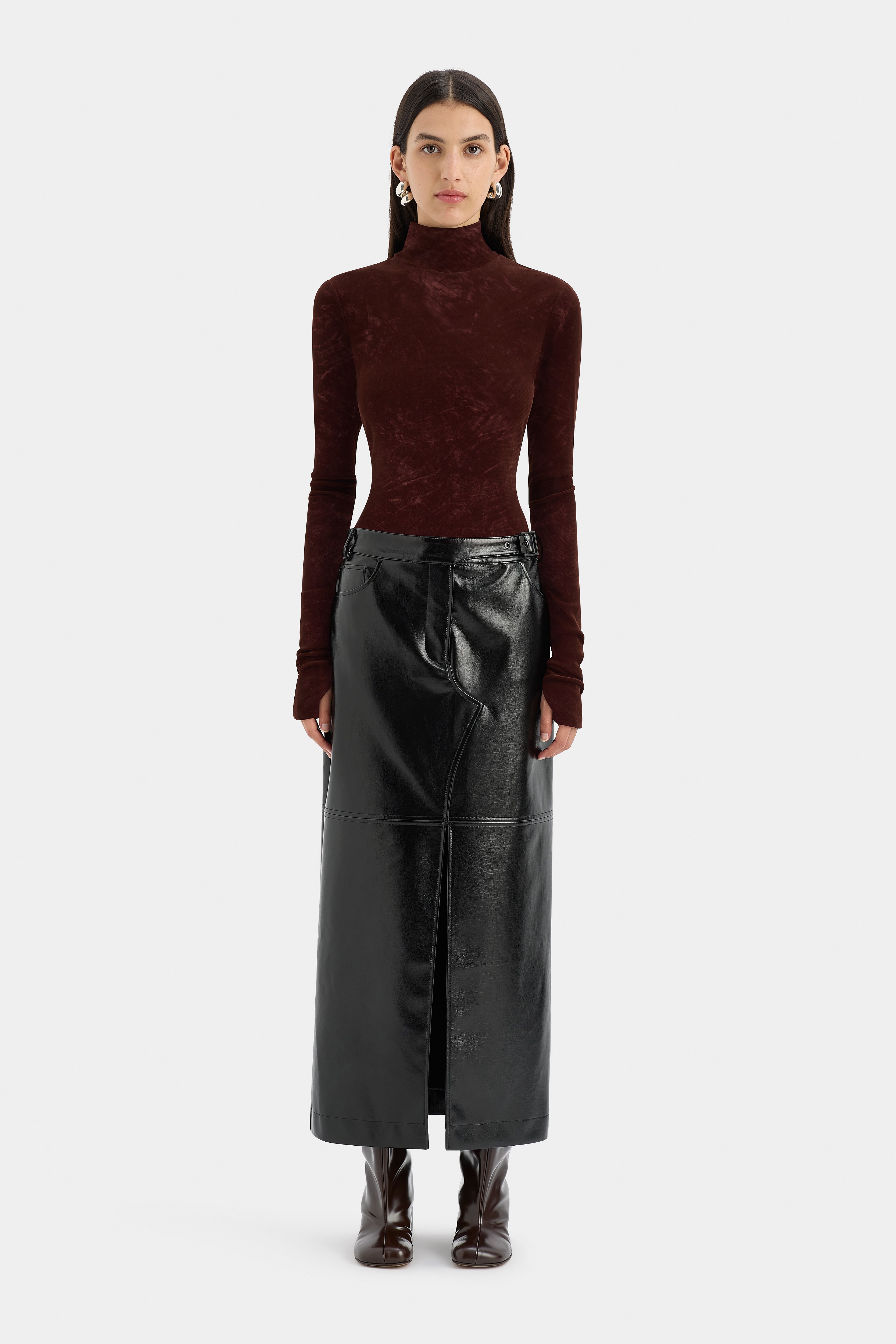 Ezra Women's Bodysuit in Wine Red - Perfect for Layering, Casual Wear & Night Out Outfits