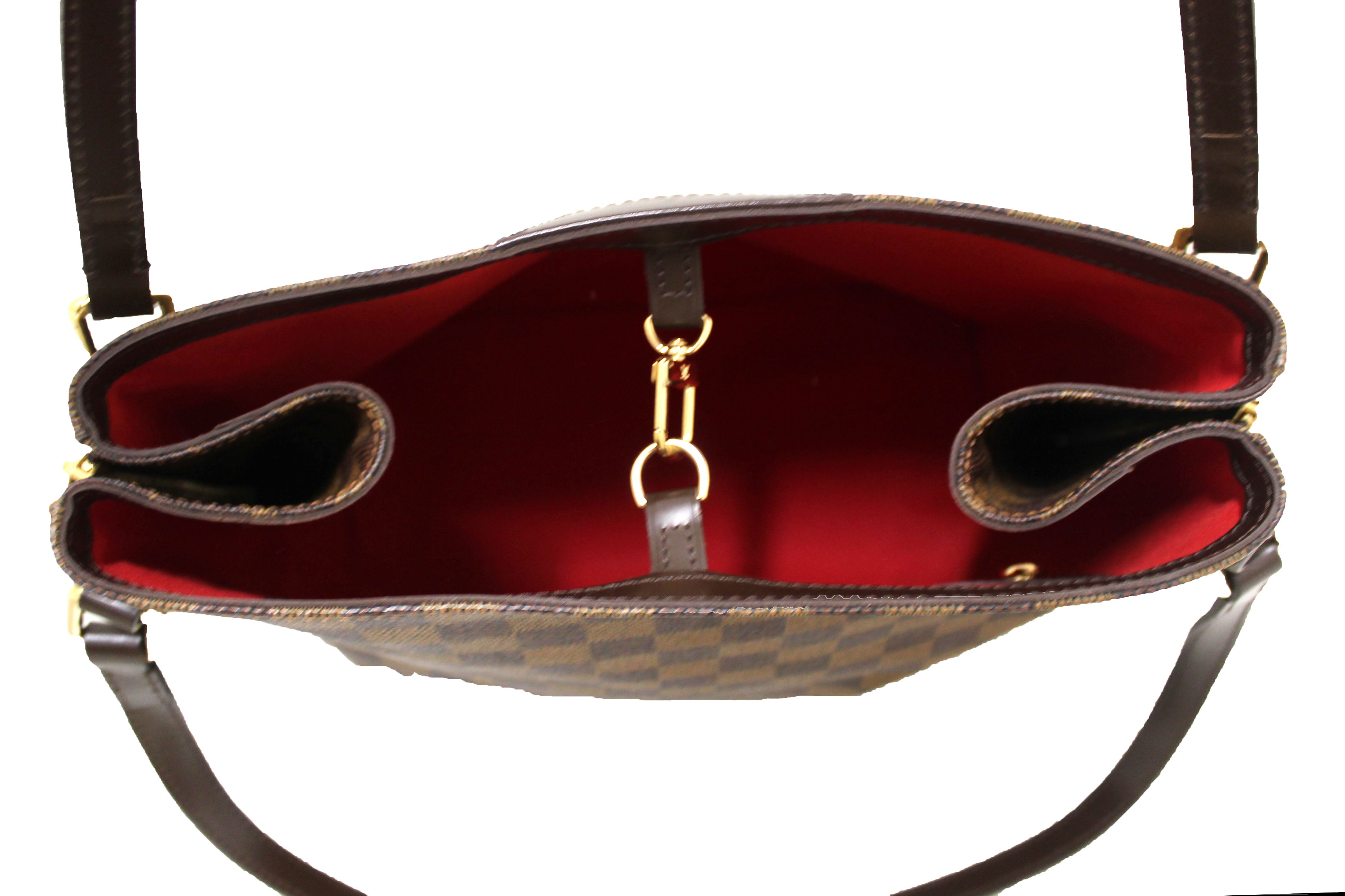 Authentic Louis Vuitton Damier Ebene Canvas Rivington Cabas Tote Shoulder Bag for Women - Luxury Designer Handbag for Work, Travel & Everyday Use
