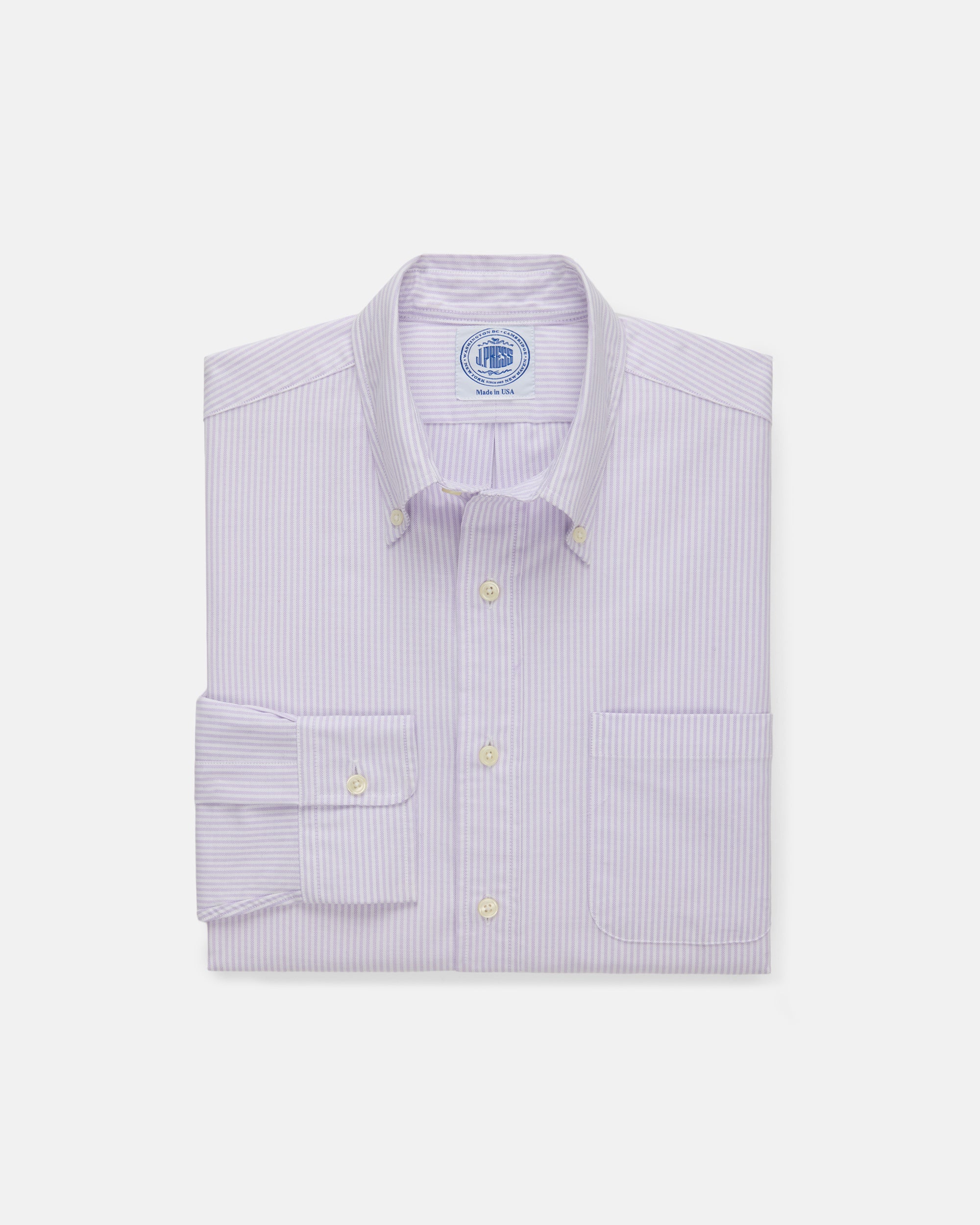 Classic University Stripe Oxford Cloth Dress Shirt for Men - Formal & Business Casual Wear - Perfect for Office, Interviews, and Special Occasions