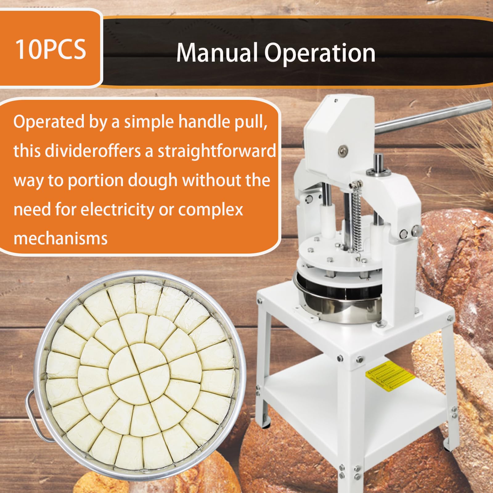 INTBUYING 10Pcs Stainless Steel Manual Dough Divider Cutter - Professional Bread Pastry Dough Cutting Machine for Bakery, 108-576g Capacity - Perfect for Making Dumplings, Buns, and Pastry Fillings