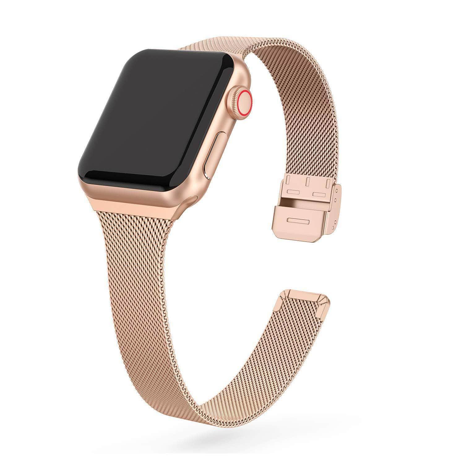 Premium Stainless Steel Milanese Loop Band for Apple Watch - Adjustable Magnetic Closure, Compatible with All Apple Watch Models - Perfect for Workouts, Office & Everyday Wear