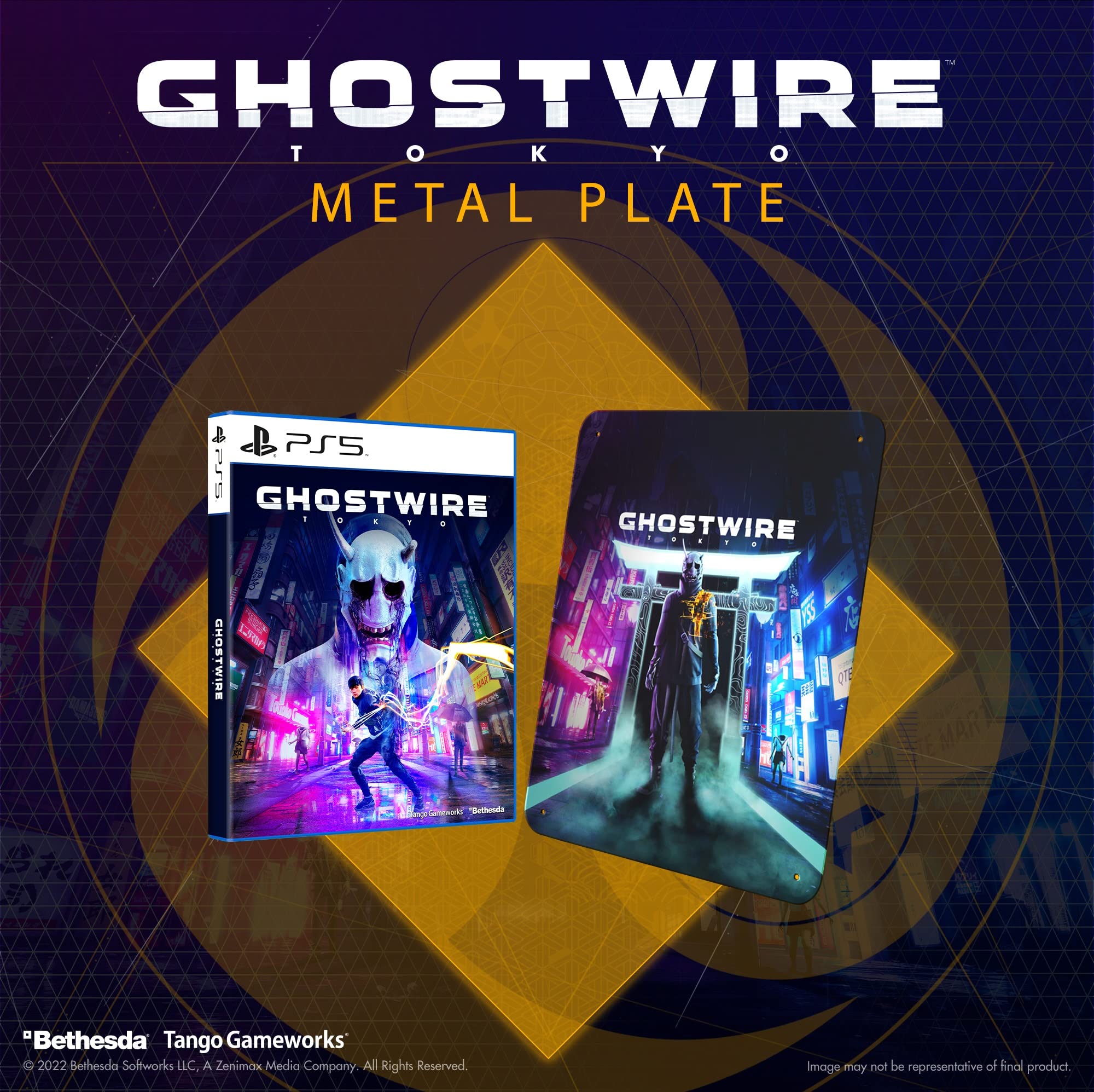 Ghostwire Tokyo Metal Plate Edition for PS5 - Limited Collector's Edition with Exclusive Steelbook - Perfect for Horror Game Fans & PlayStation 5 Collectors
