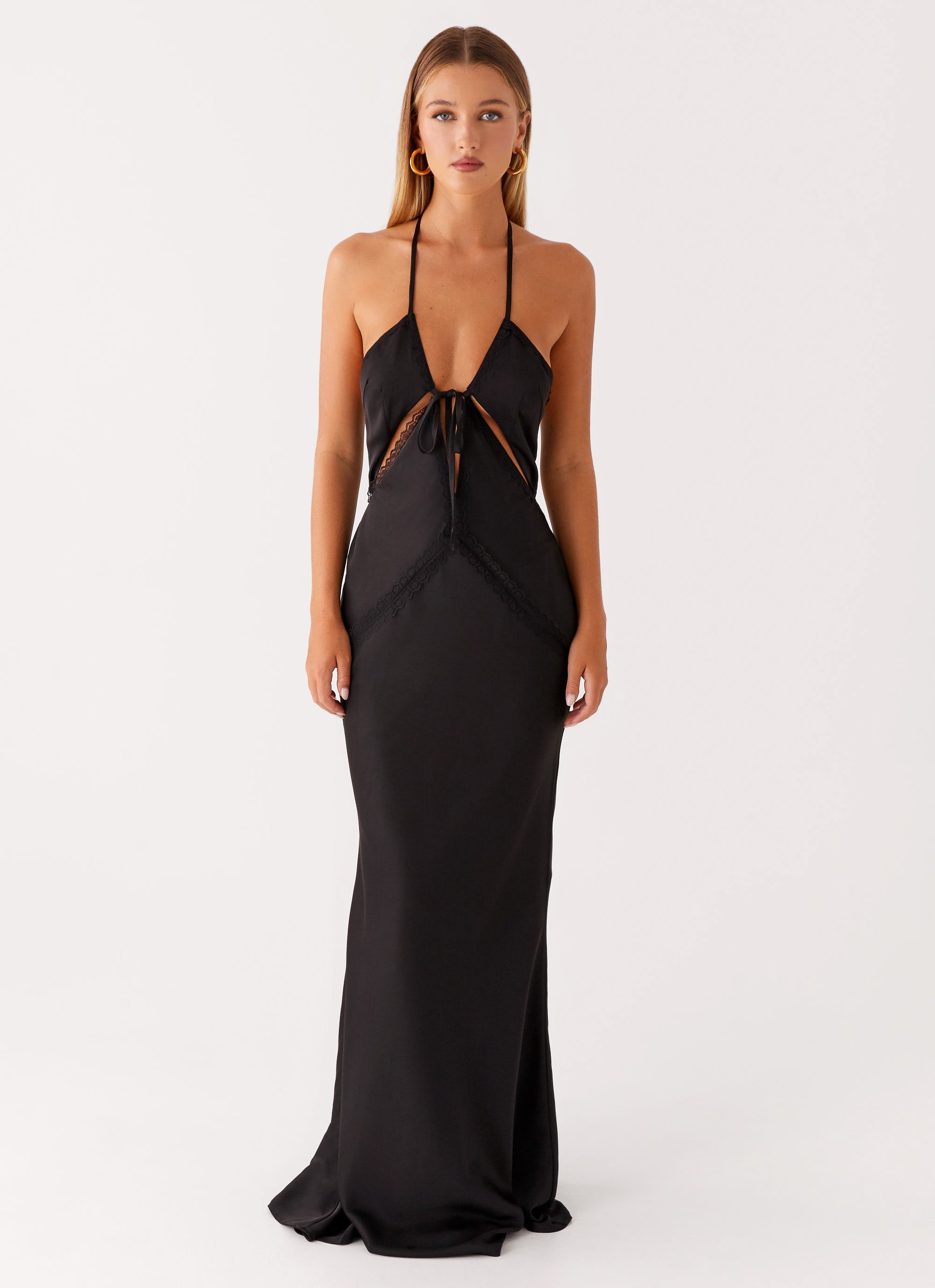 Highway Maxi Dress for Women - Elegant Black Long Flowy Dress for Summer, Beach, Party & Casual Wear