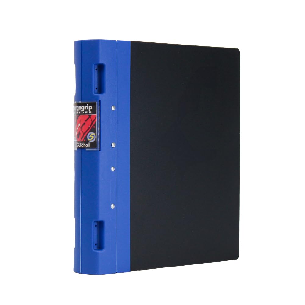 Exacompta Guildhall Ergogrip 2-Ring A4 Binder - Blue | Durable School & Office Supplies for Organizing Documents & Papers