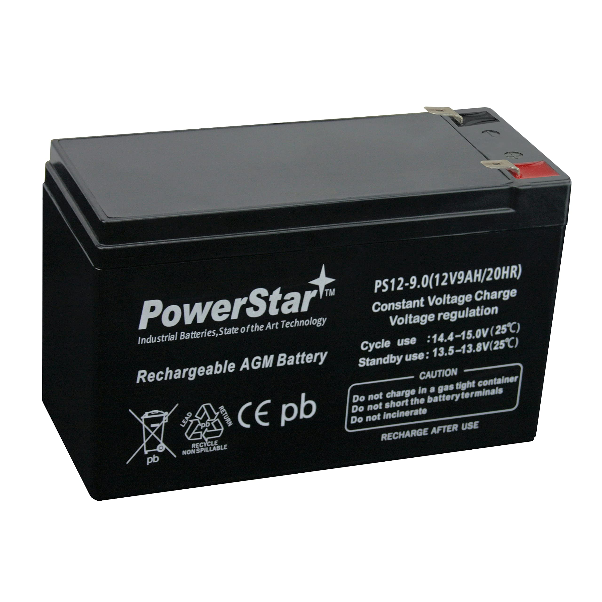 PowerStar 12V 9Ah G1000U Sealed Lead Acid Battery - 3 Year Warranty - Compatible with UPS, Solar Systems, Security Alarms & Emergency Lighting