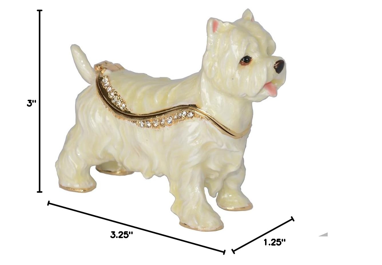 Westie Dog Jewelry Box - Handcrafted Miniature Sculpture Trinket Box for Jewelry & Keepsakes - Perfect for Home Decor, Gift Giving & Dog Lover Collections