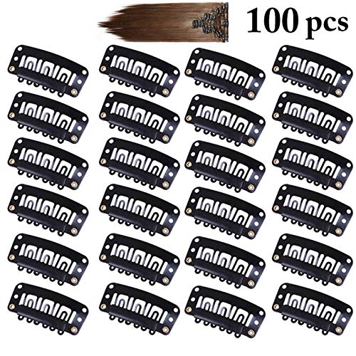 Boxoon 100PCS Comb Wig Clips - 6 Teeth Universal Hair Extension Clips for DIY Styling | Secure Hold for Wigs, Weaves & Braids | Perfect for Cosplay, Daily Use & Salon Professionals