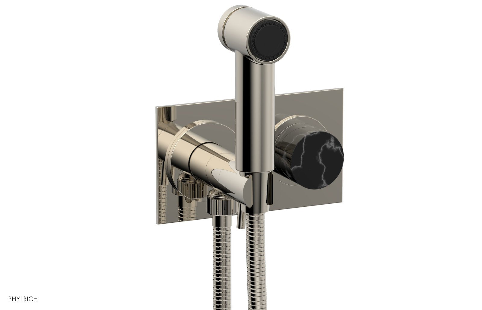 Premium Wall Mounted Bidet with Marble Handle - BASIC II Model 230 67 - Perfect for Modern Bathrooms, Small Spaces & Luxurious Home Upgrades