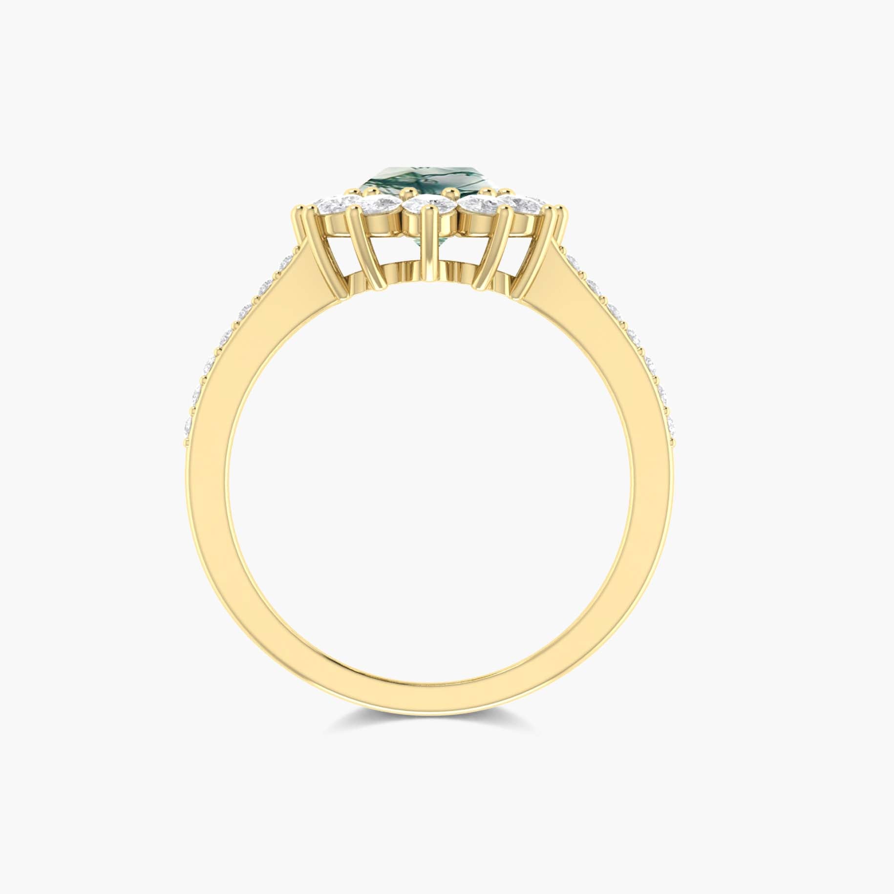 Natural Moss Agate Oval Gold Wedding Ring for Women – Elegant Bridal Jewelry for Engagement & Anniversary Gifts