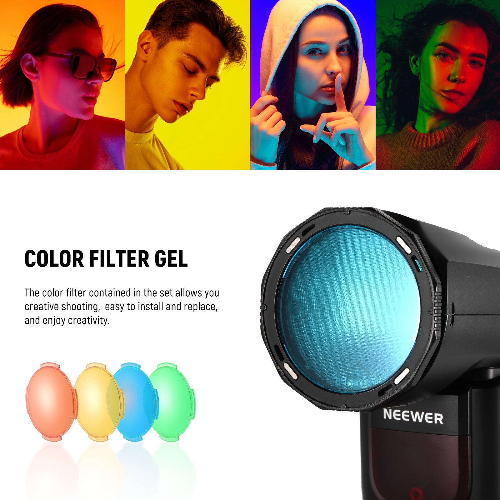 NEEWER Round Head Flash Accessories Kit for Canon Z1/Z2 Speedlite - Perfect for Photography, Portraits & Studio Lighting