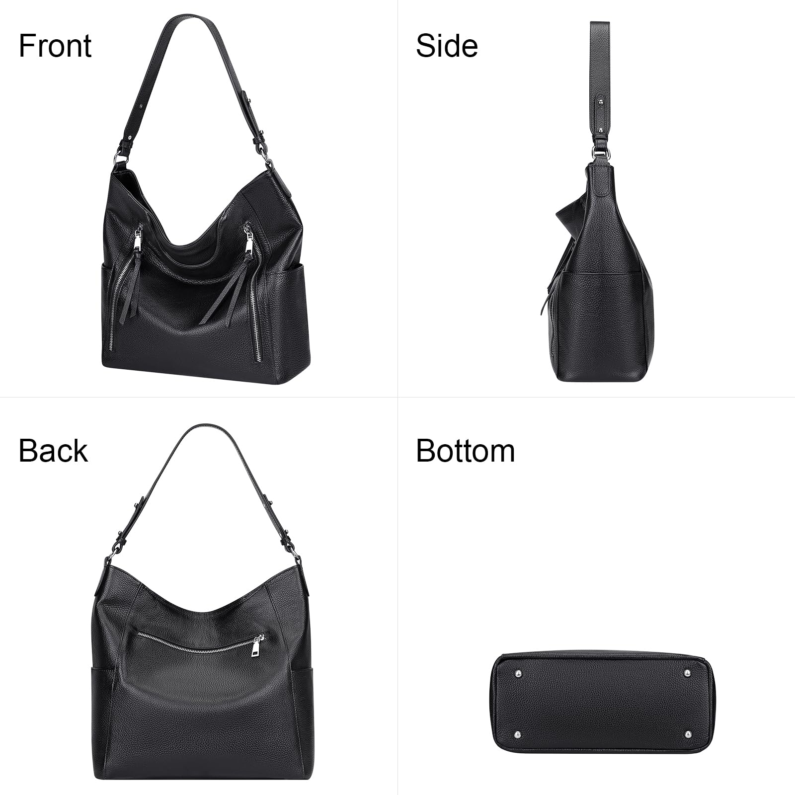 Genuine Leather Hobo Bags for Women - Soft Casual Shoulder Purse & Handbag - Perfect for Work, Travel & Everyday Use