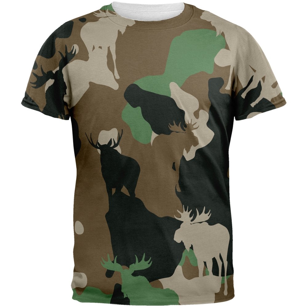Moose Jungle Camo Print Adult T-Shirt for Men & Women | Hunting, Outdoor Adventure & Casual Wear