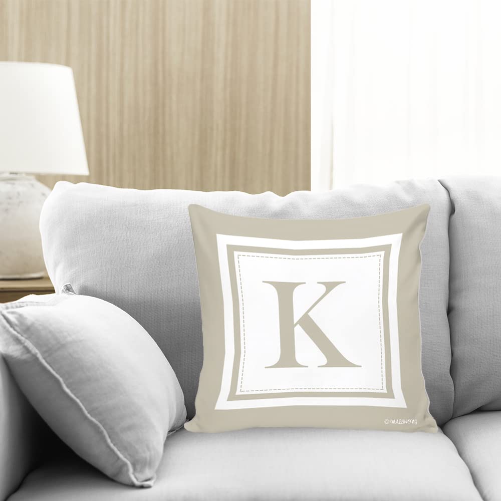 English Alphabet B Monogram Throw Pillow Cover - 20x20 Inch Decorative Cushion Cover for Sofa, Bed & Home Decor | Perfect for Living Room, Nursery & Gift Giving