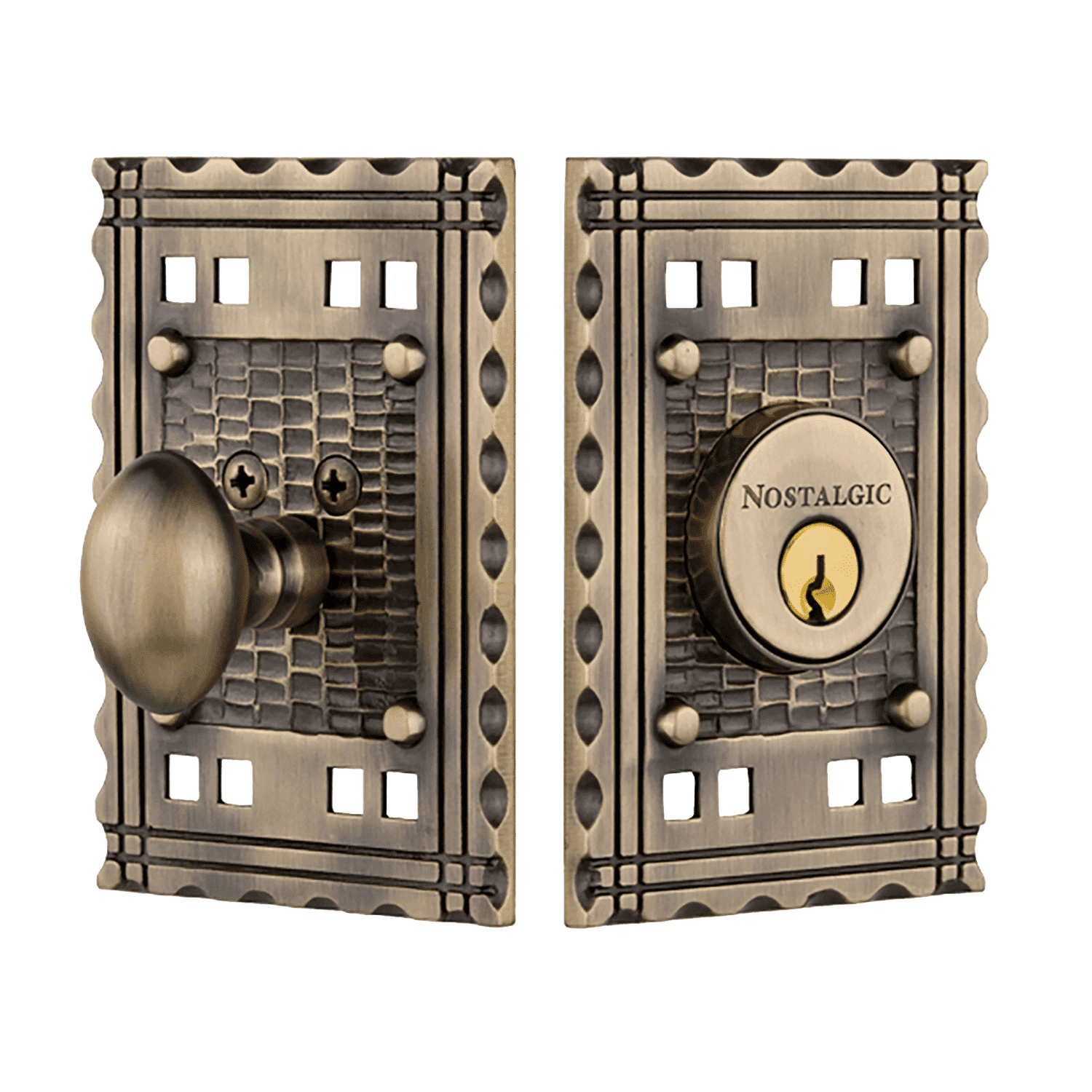 Craftsman Single Cylinder Deadbolt Lock - Antique Brass Finish - Secure Front Door, Bedroom, Office & More