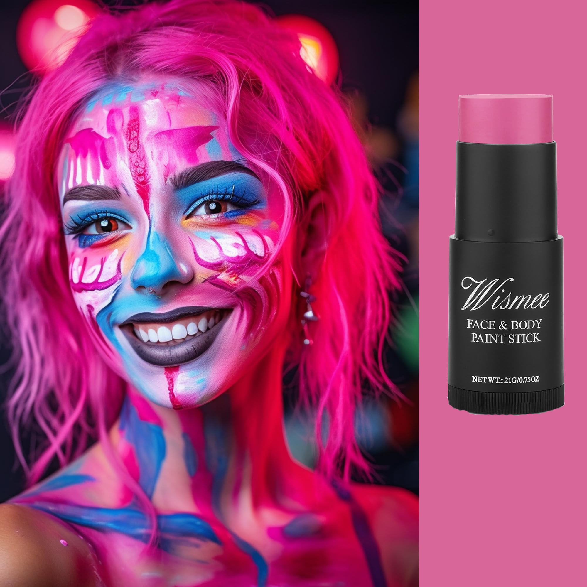 Anti-Glare Sports Eye Black Stick - Hot Pink Under Eye Grease for Baseball, Softball, Soccer, Lacrosse & Hockey - 0.75 oz - Reduce Sun Glare & Improve Focus During Day & Night Games