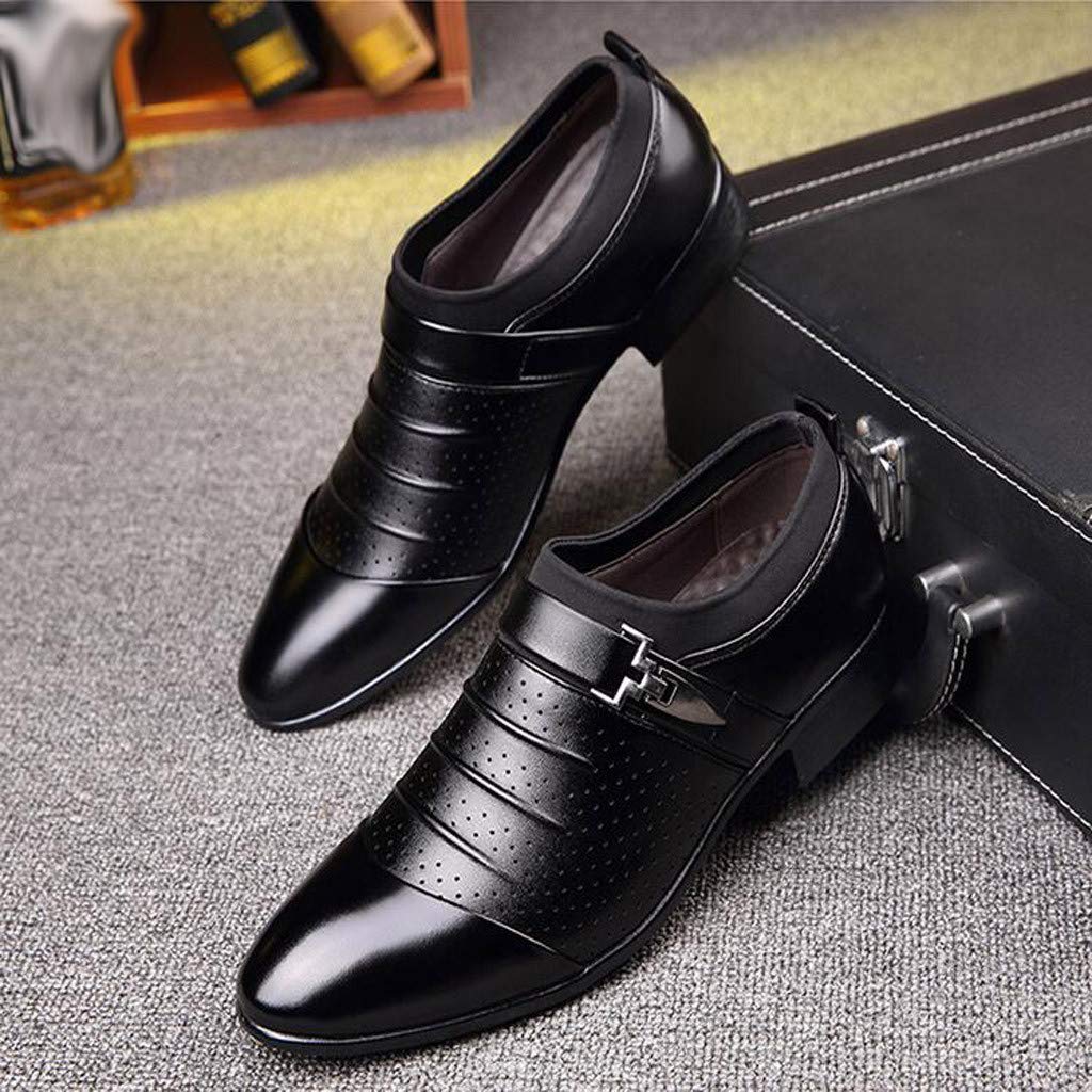 Premium Men's Business Dress Shoes - Breathable Lace-Up Oxfords for Office & Formal Wear - Comfortable Casual Loafers & Sandals - Black Barrel Shoes Size 9.5 UK (48 EU) - Ideal for Work, Weddings & Professional Events