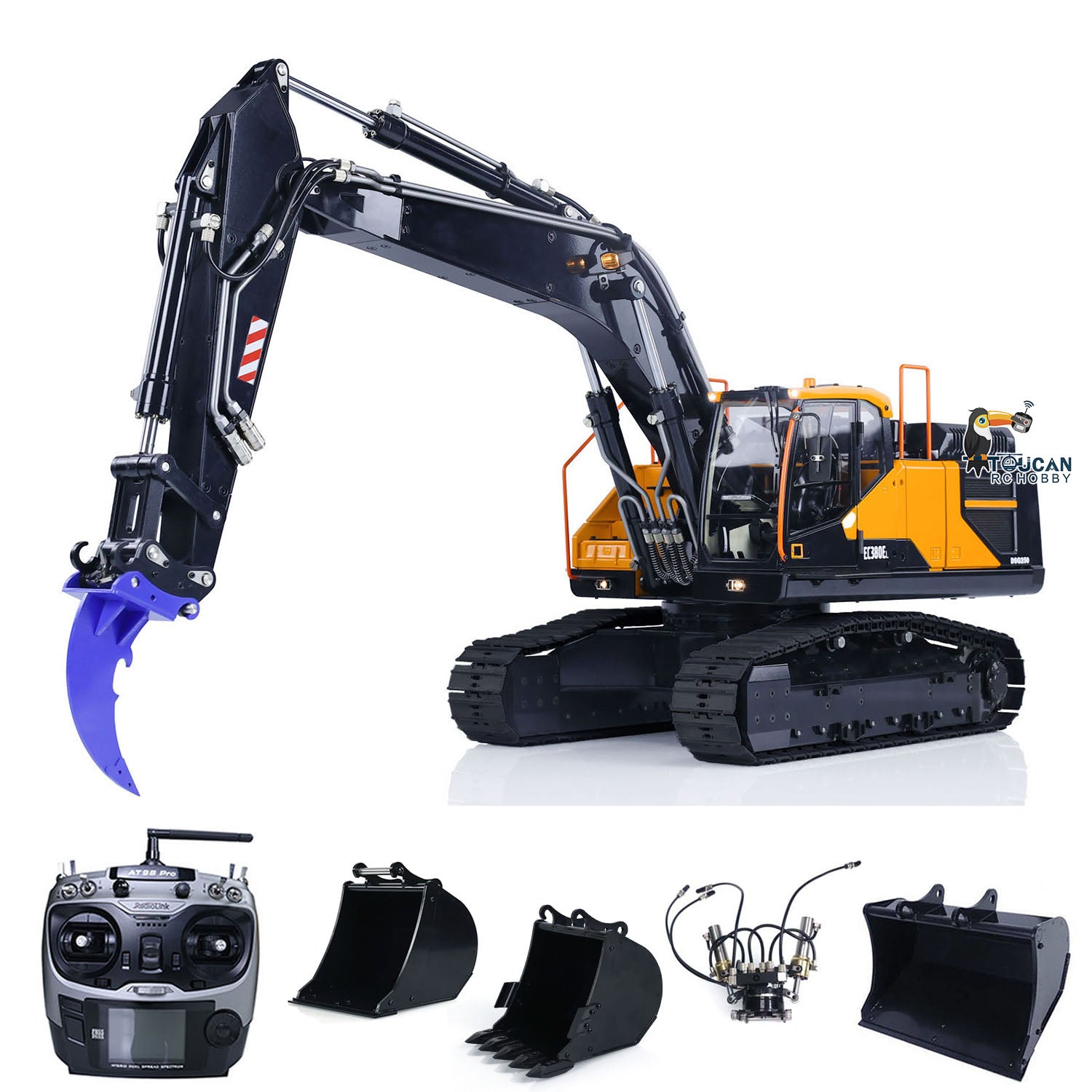 1/14 Scale Metal RC Hydraulic Excavator Toy - EC380 Tracked Electric Wireless Remote Control Digger, Heavy Construction Vehicle Model for Kids & Adults | Perfect for Construction Play, Collecting & STEM Learning