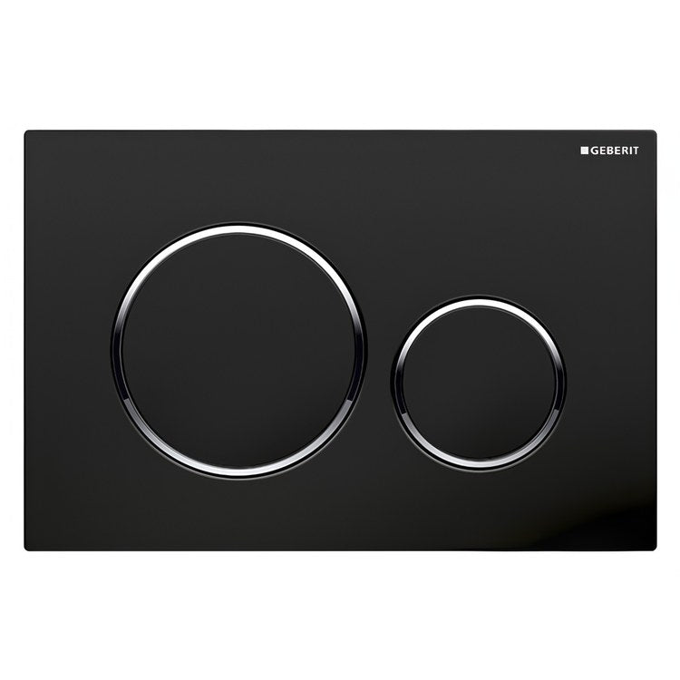 Sigma20 Dual Flush Actuator Plate - Matte Black with Polished Chrome Accent - Compatible with Sigma Concealed Tanks (2x6 & 2x4 Installations) - Durable Plastic Construction - Perfect for Modern Bathroom Renovations and Water-Saving Toilet Upgrades