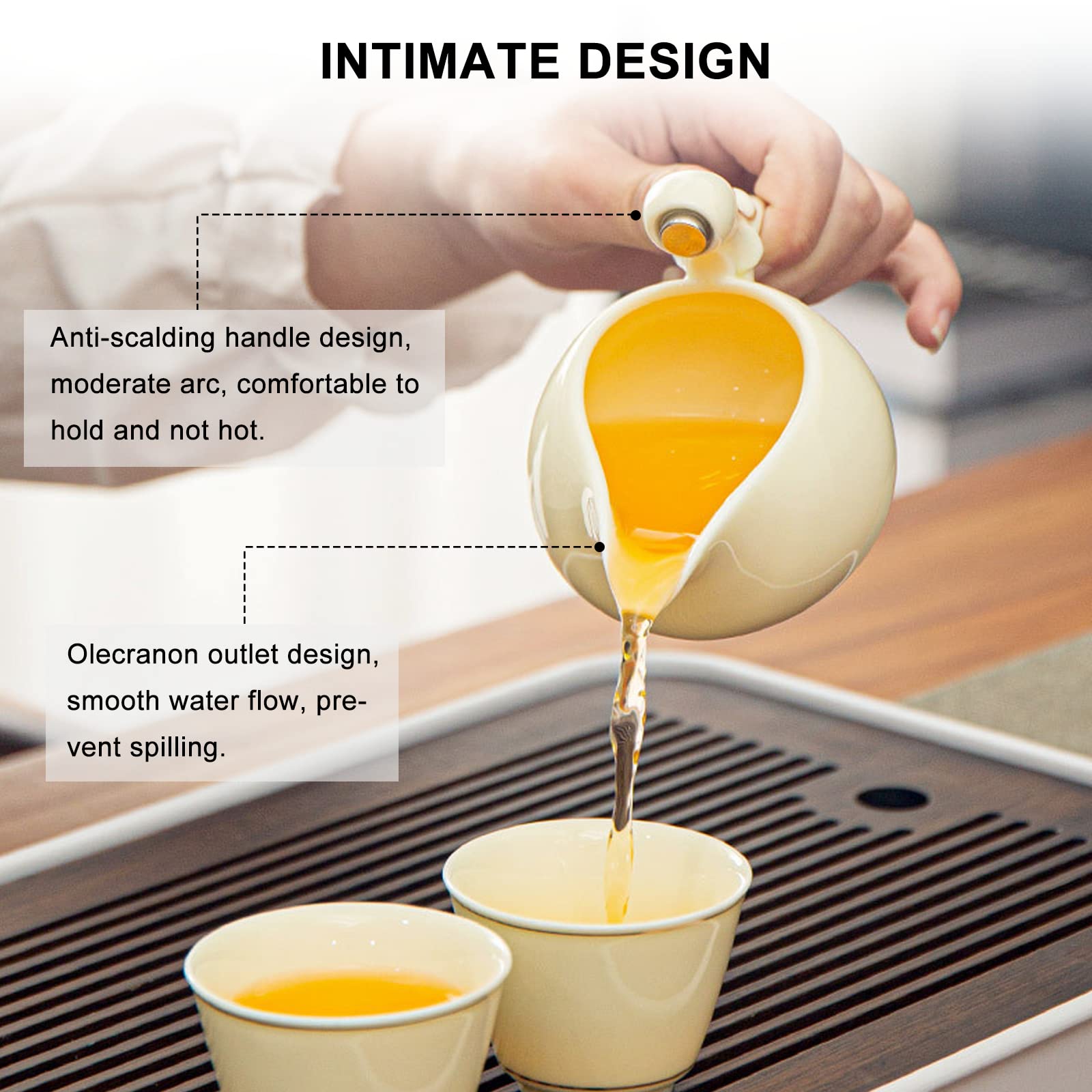 Magnetic Semi-Automatic Kungfu Tea Set - Premium Ceramic Teapot with 6 Cups, Heat-Resistant & Gift Ready - Perfect for Home Tea Ceremonies, Office Use, and Thoughtful Gifting