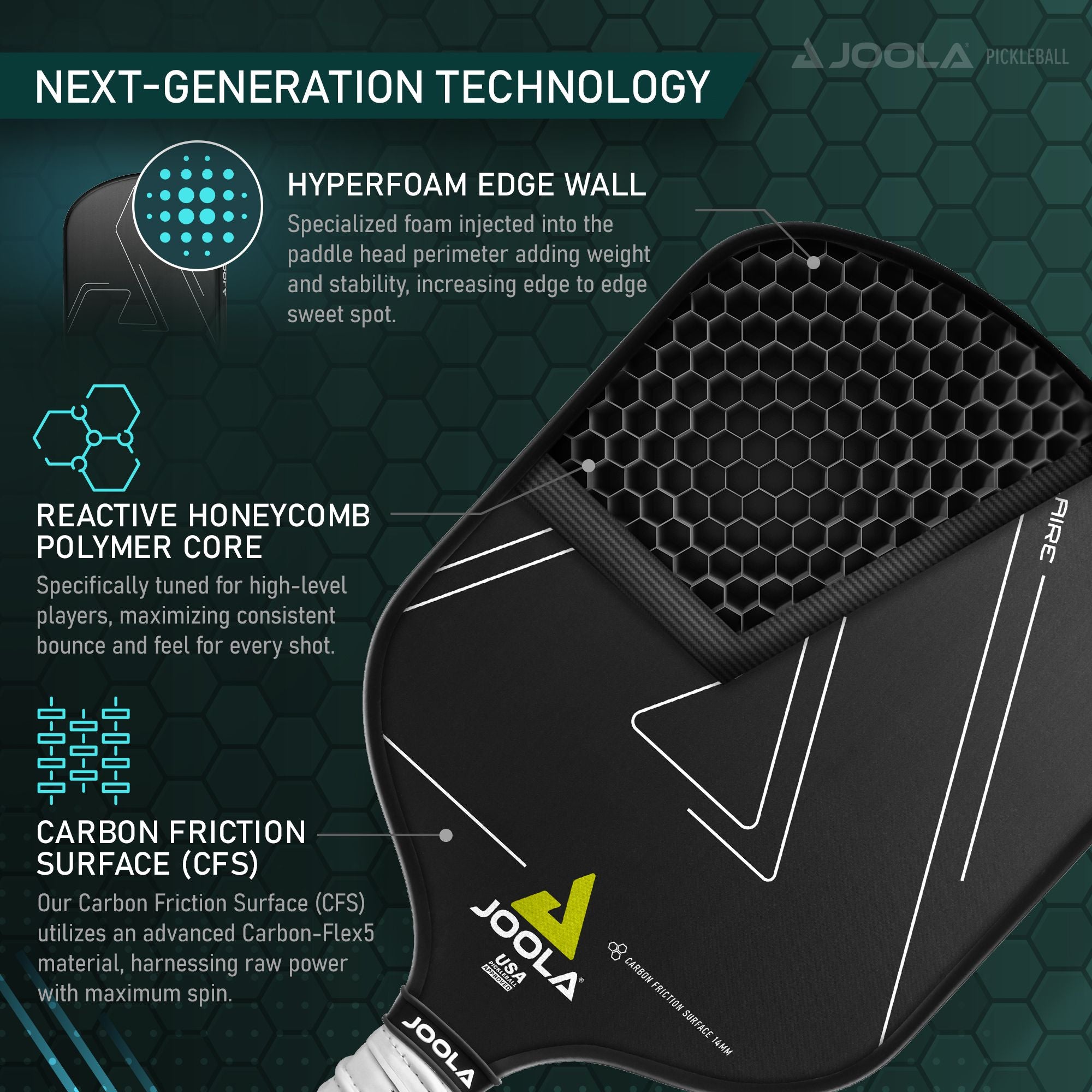 JOOLA Solaire CFS Table Tennis Racket - Professional Ping Pong Paddle for Spin & Speed - Perfect for Tournaments & Training