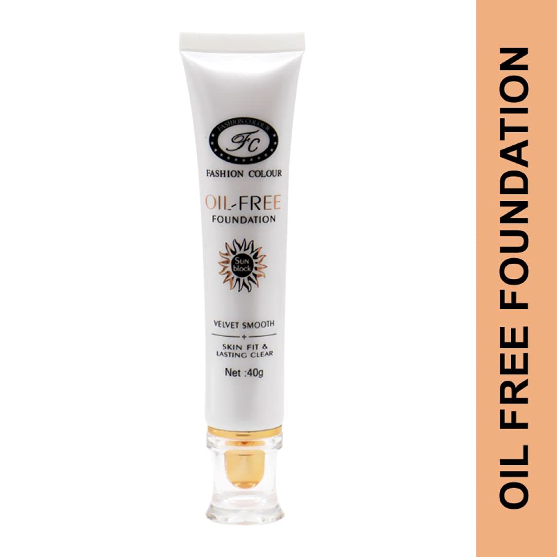Oil-Free Matte Foundation for Women - High Coverage, Weightless, Controls Oil & Shine with UV Protection | 40g Peach | Perfect for Daily Wear, Office & Special Occasions