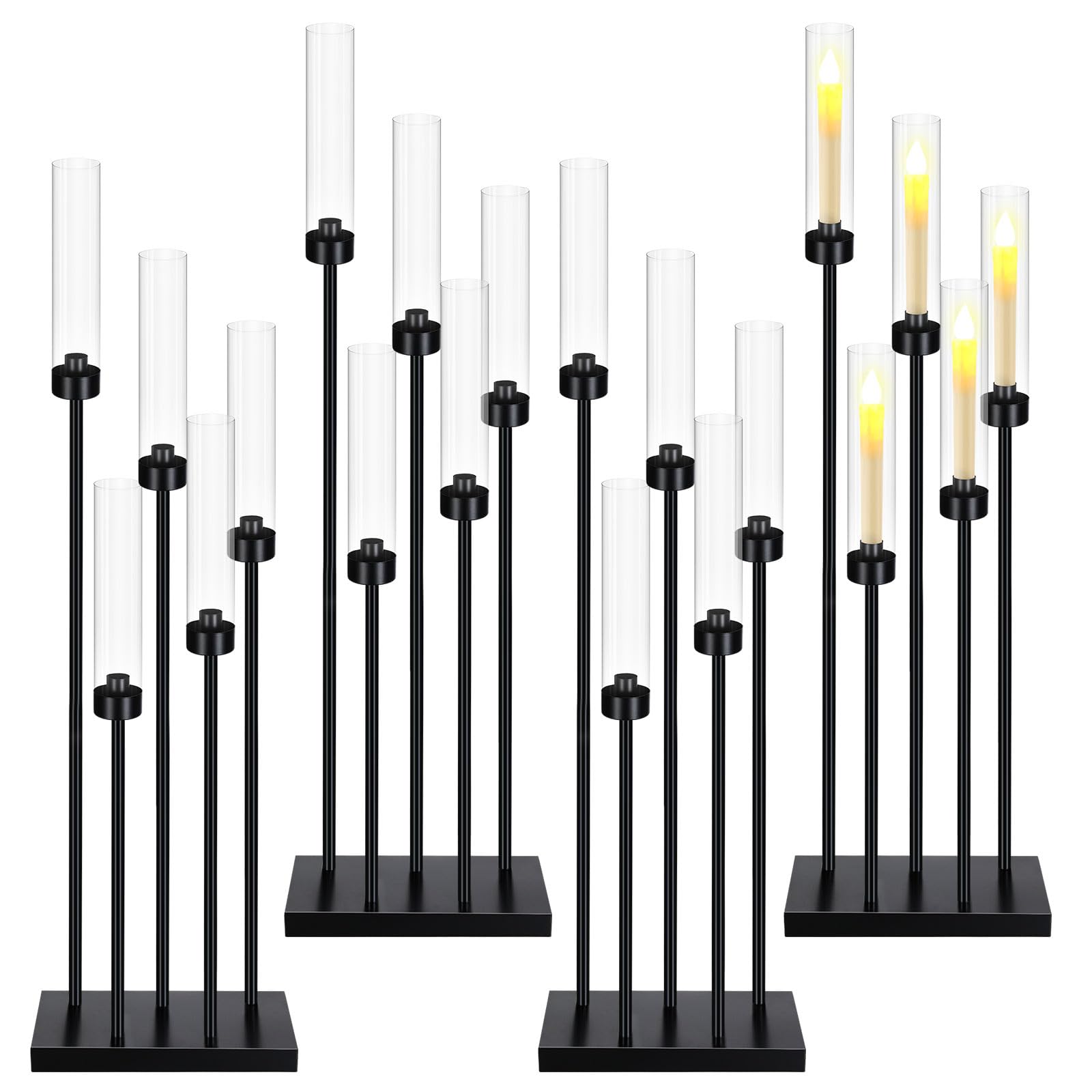 5-Arm Tall Metal Candle Holder Set of 4 - 42.5