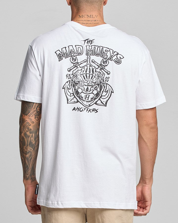The Mad Hueys AHOY FKRS SS T-Shirt - Premium Cotton Crewneck Tee for Surfing, Beach & Casual Wear