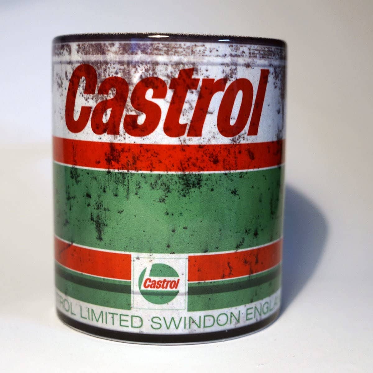 Castrol Motor Oil Can Coffee Mug - 12oz Ceramic Novelty Cup for Car Enthusiasts - Perfect for Gifts, Office Use, and Automotive Decor