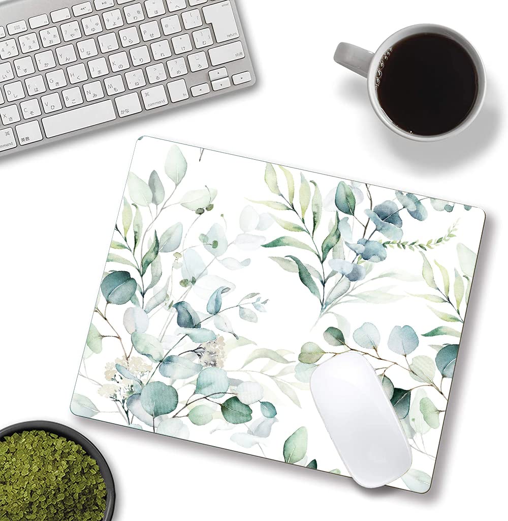 Premium Green Leaves Design Mouse Pad - Non-Slip Rubber Base, Waterproof Textured Surface for Office & Laptop Use - Perfect for Work, Gaming & Home Desks