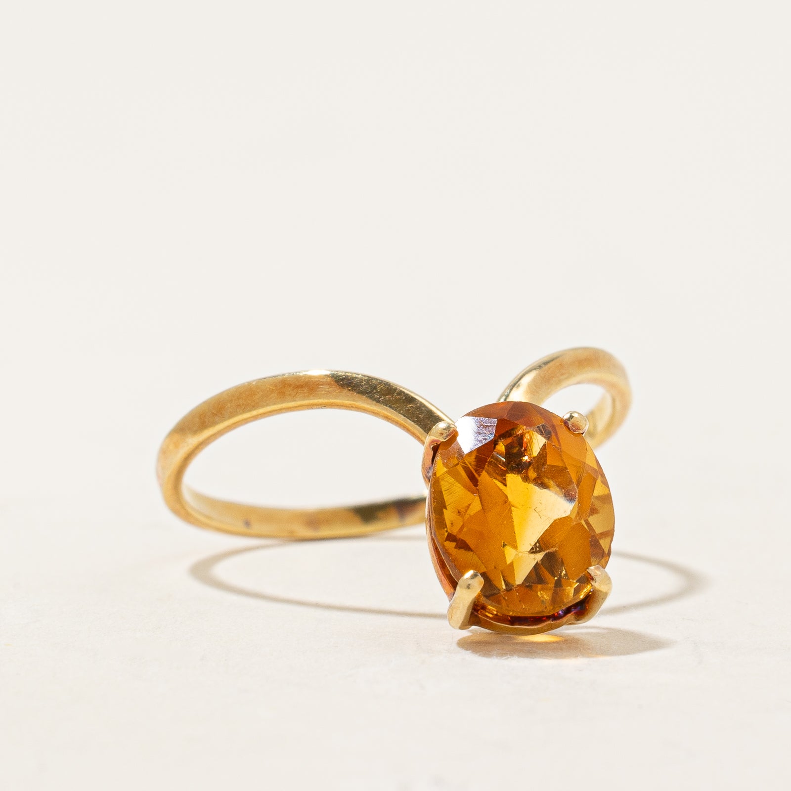 1.90ct Mandarin Citrine Chevron Cocktail Ring - Size 7.25 - Elegant Statement Jewelry for Women | Perfect for Parties, Weddings & Special Occasions