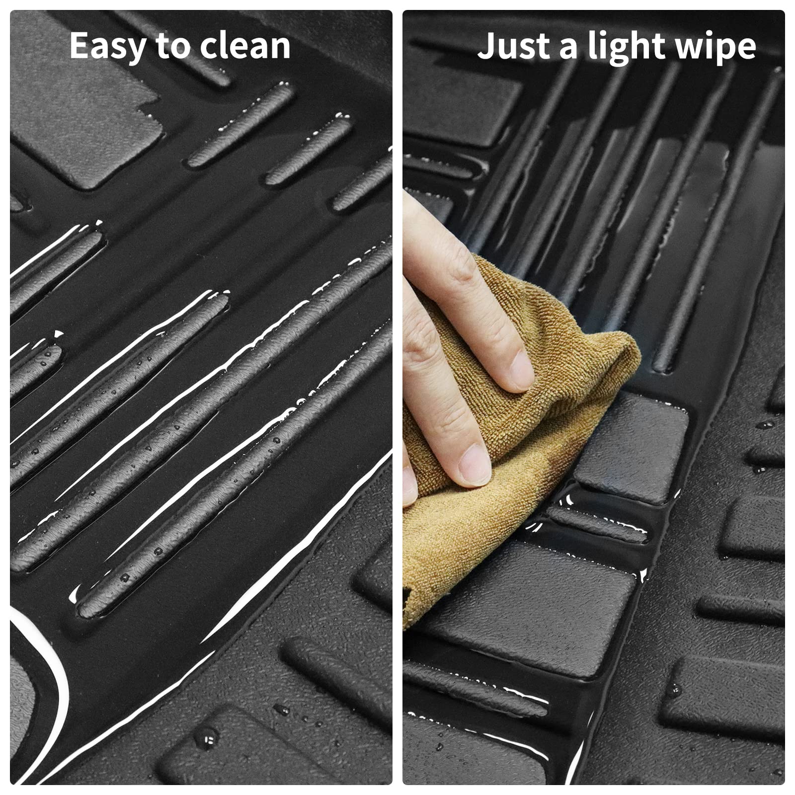 All-Weather Car Floor Mats & Cargo Liner for Toyota Sienna 2021-2025 (7-Seater with Spare Tire) - 3rd Row & Trunk Protection - Durable Black Rubber Mats - Perfect for Family Road Trips, Daily Commutes & Outdoor Adventures