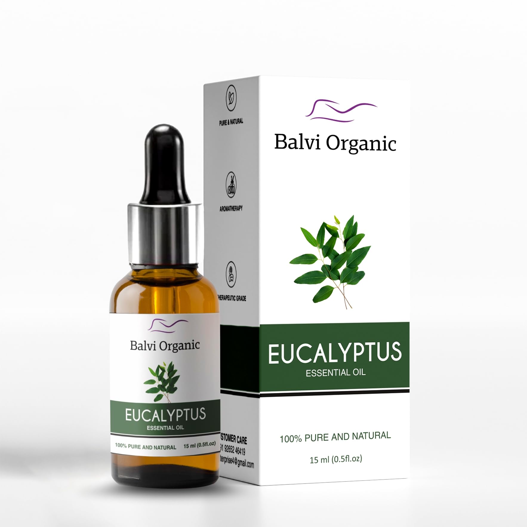 100% Pure Eucalyptus Essential Oil for Hair Growth, Steam Inhalation & Aromatherapy | Undiluted Natural Nilgiri Oil for Skin Care, Muscle Relaxation | 15ml (2 Pack) | Perfect for Diffusers, Massage & Home Spa