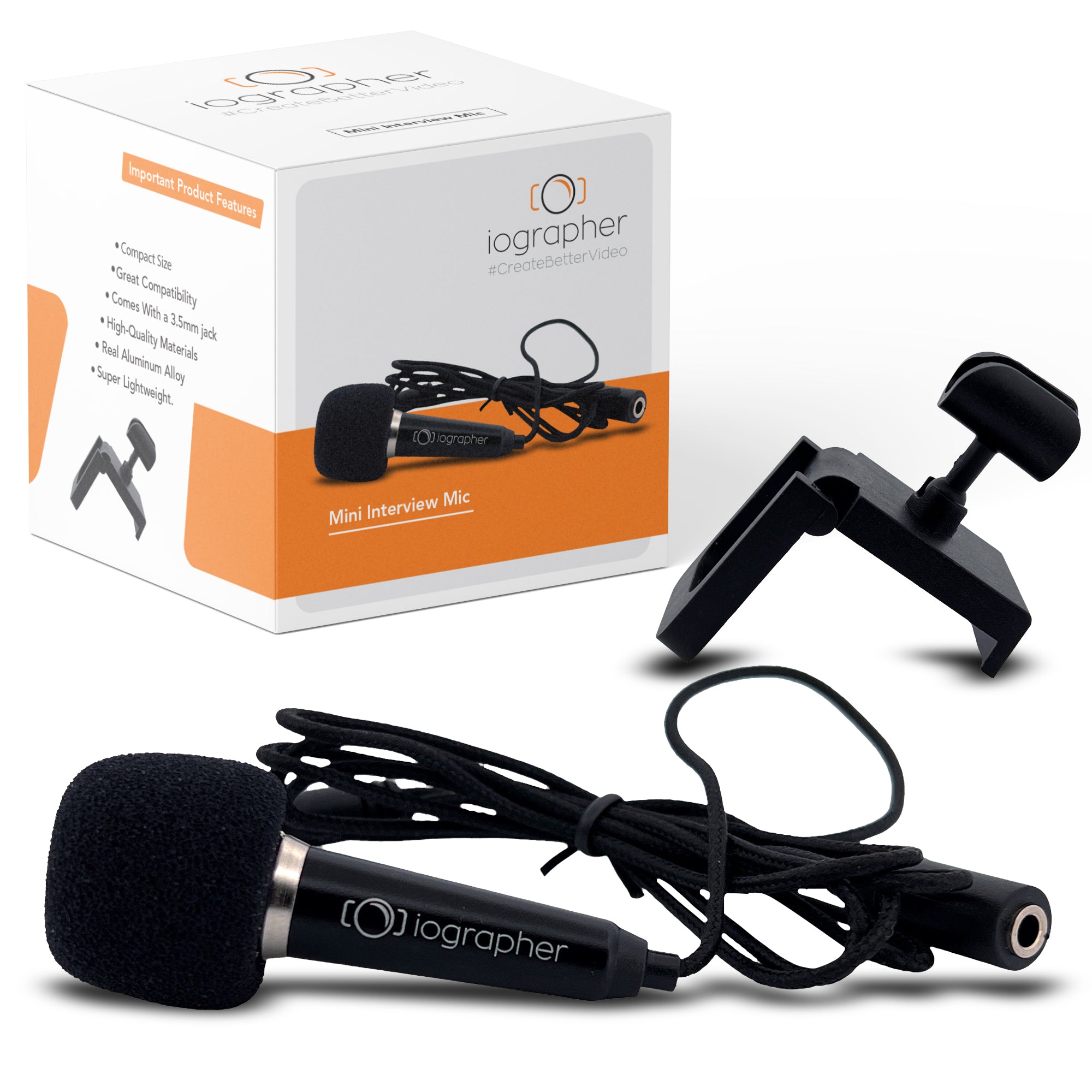 iOgrapher Mini Interview Microphone - Professional Dual Pack for Clear Audio Recording - Perfect for Podcasts, YouTube Videos & Interviews