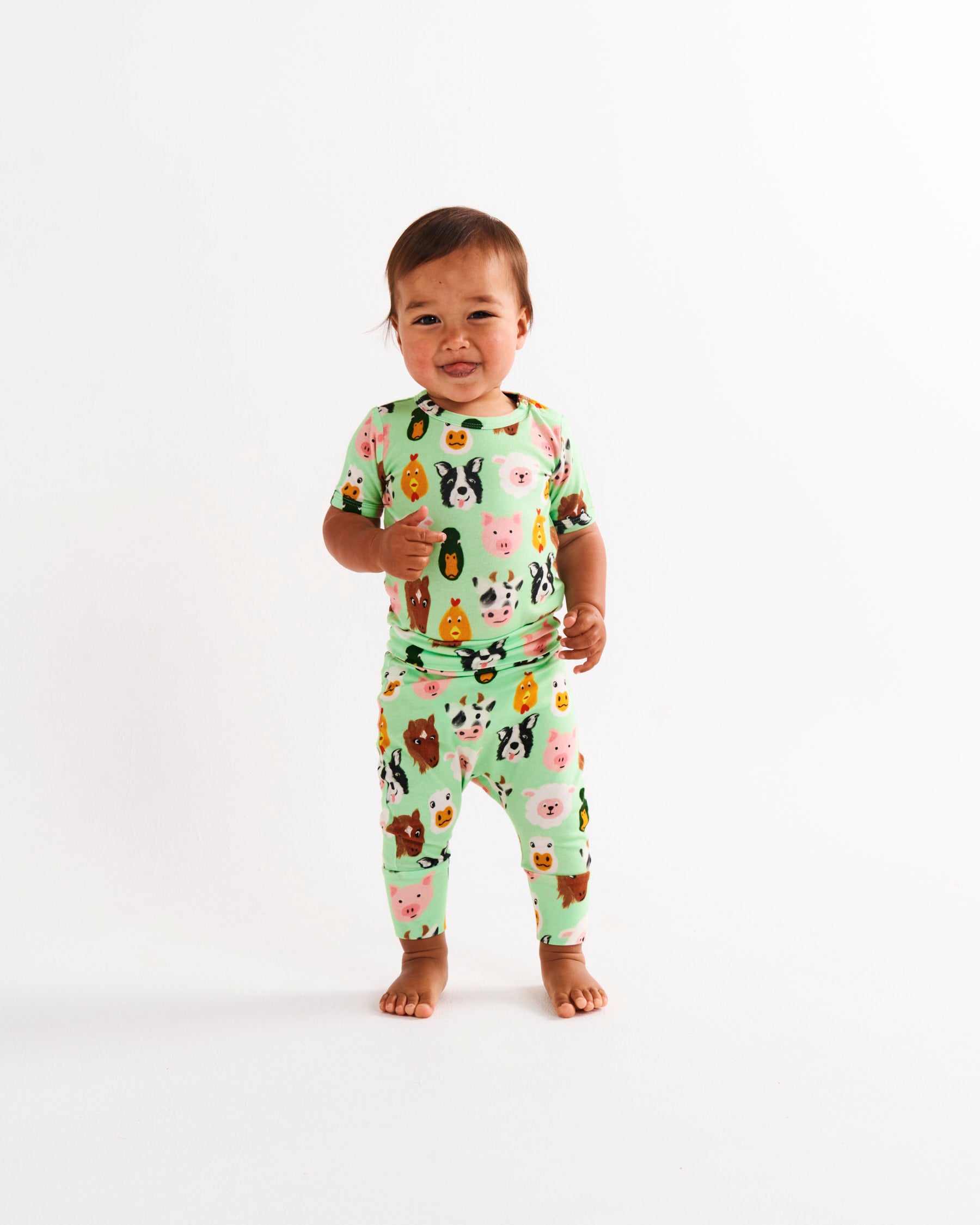 Organic Cotton Short Sleeve Romper for Babies & Toddlers - Farm Friends Collection | Soft, Breathable & Comfortable for Playtime, Daycare & Summer Outfits