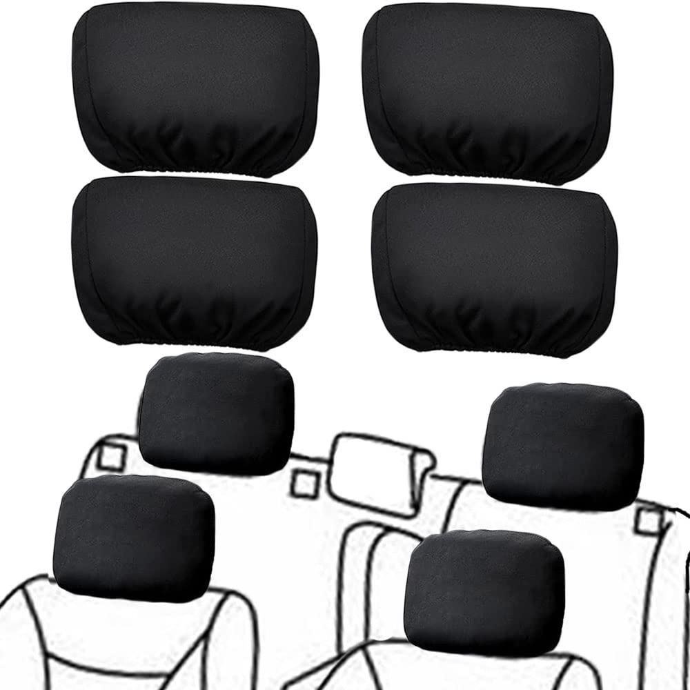 Universal Soft Washable Car Seat Headrest Cover - Dirt-Proof Head Rest Protector for Most Cars, Vans & Trucks (4-Pack, Black) | Perfect for Daily Commute, Road Trips & Protecting Leather Seats