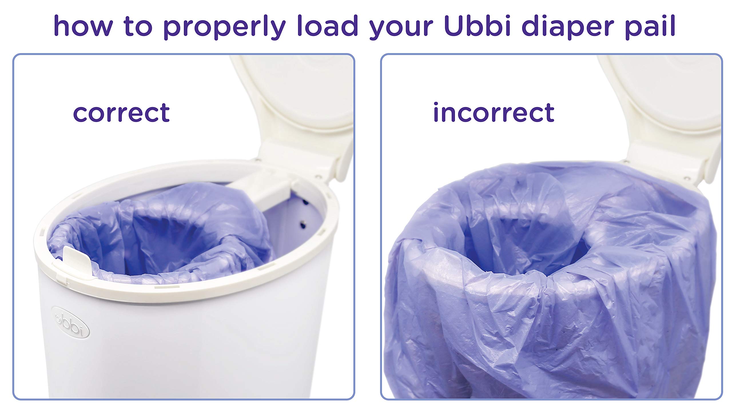 Ubbi Diaper Pail Plastic Bags - 25 Count Disposable Baby Waste Bags for 13-Gallon Pails | Odor-Controlling Nursery Essentials for Diaper Disposal & Baby Care