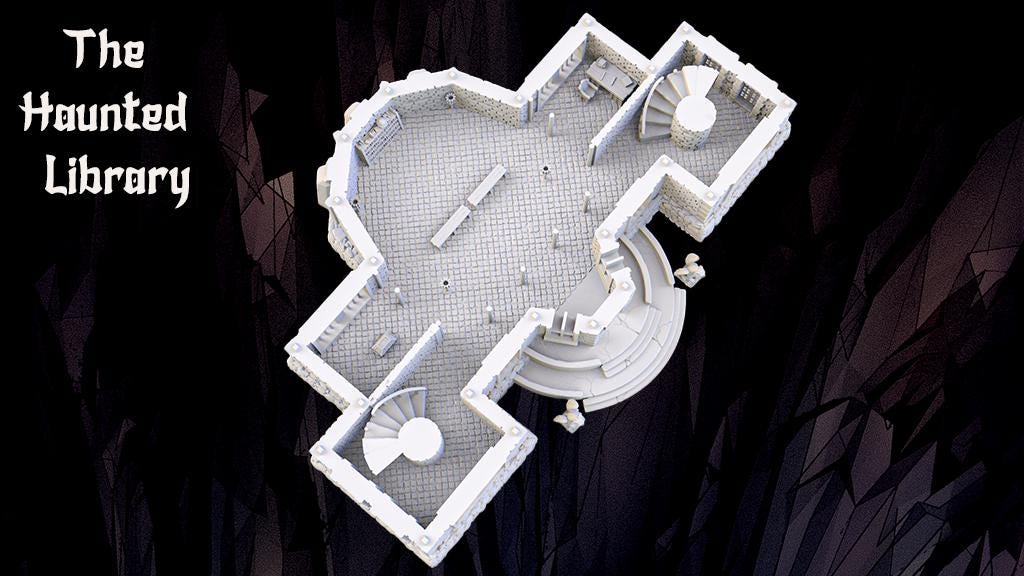 Haunted Library Victorian Gothic Mansion - Miniature Diorama for D&D, Model Railroads & Wargaming | Perfect for Tabletop RPGs, War Games & Train Scenery