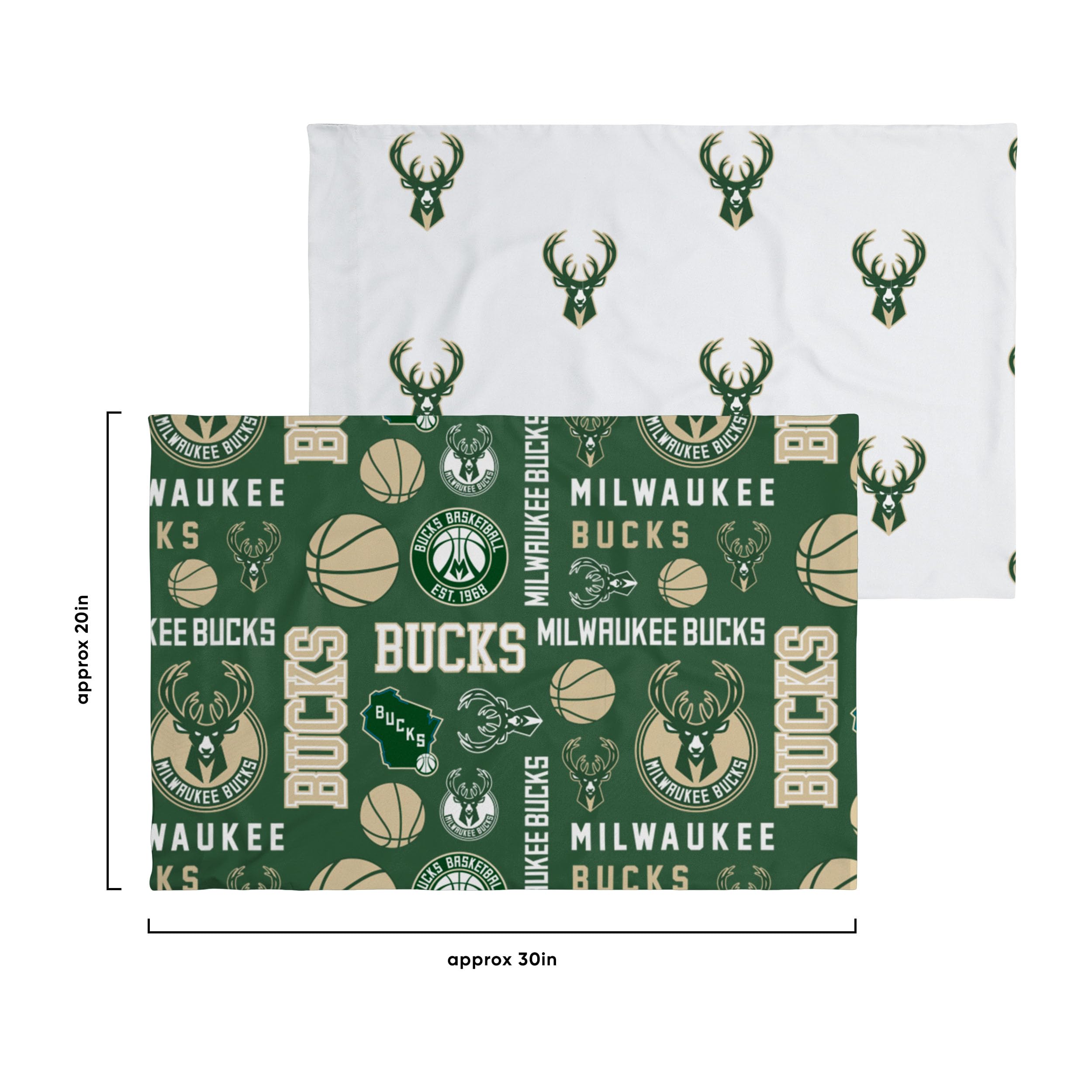 FOCO Milwaukee Bucks NBA Team Color 5-Piece Twin Bed in a Bag Comforter Set - Official NBA Bedding for Fans, Perfect for Game Nights & Teen Rooms