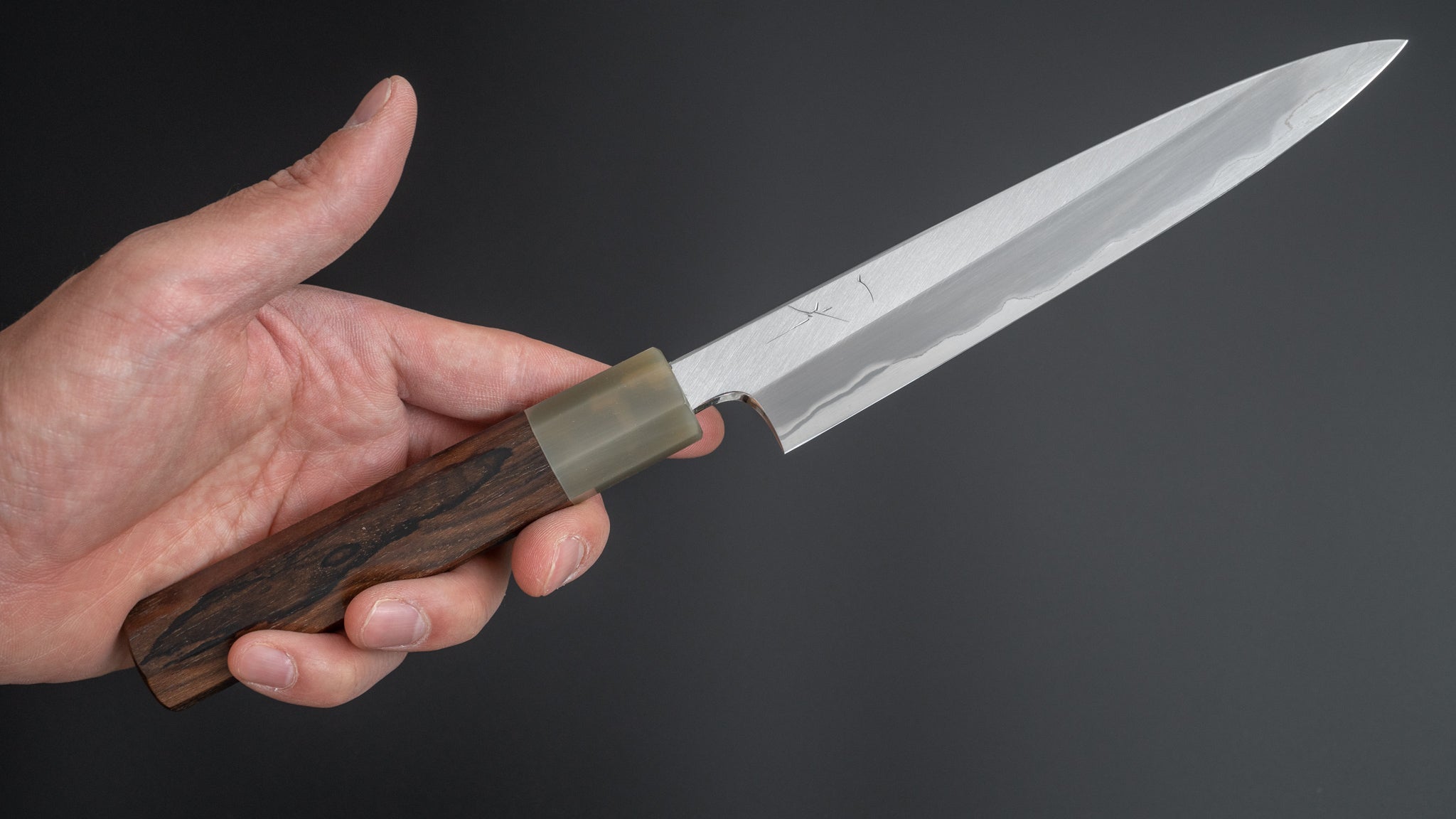 Hitohira Togashi White #1 Stainless Clad Migaki Petty Knife 165mm with Ziricote Handle - Premium Japanese Kitchen Knife for Slicing, Peeling & Precision Cutting